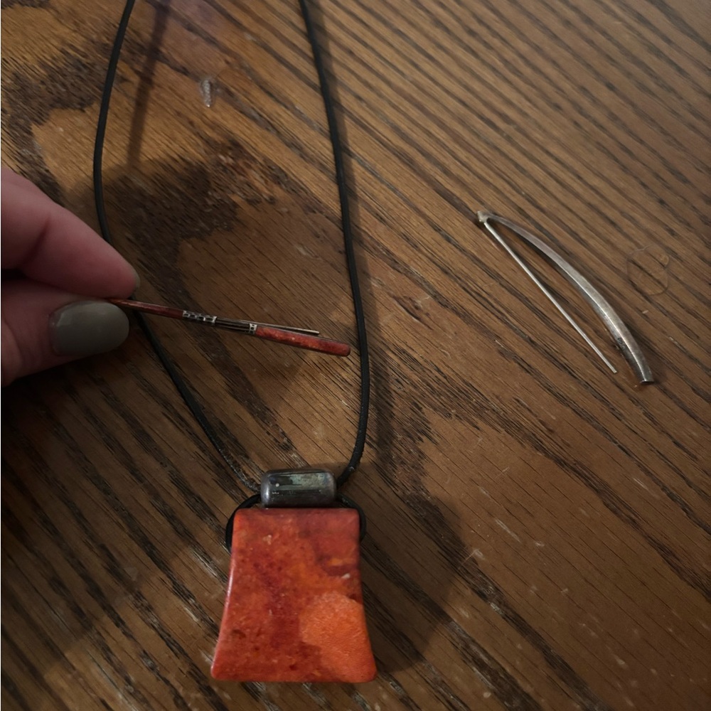 Silpada Orange and Black Necklace with Unique Pendant